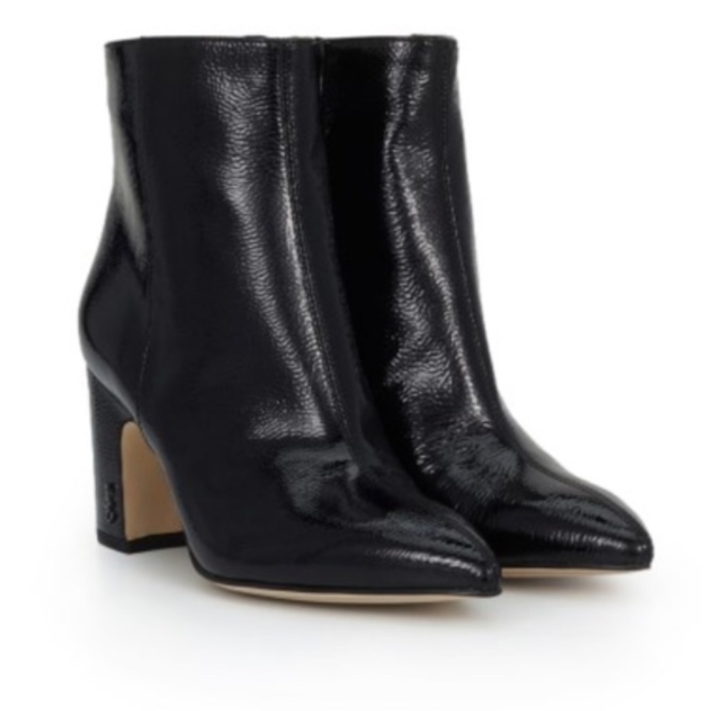 Sam Edelman Hilty Black Patent Leather Boots W Sz 7